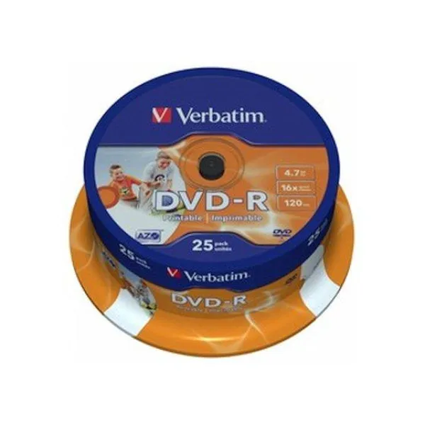 Verbatim DataLifePlus DVD-R AZO 4.7GB 16X WIDE PRINTABLE SURFAC - Spindle 25pcs.