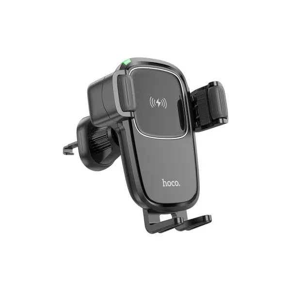 Car Holder  HOCO HW1 Pro, Wireless Fast Charging Car Holder, Wireless output: 5W / 7.5W / 10W / 15W, Air Outlet, Black