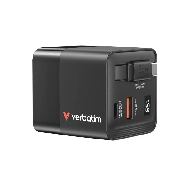 Verbatim Mini GaN Charger 65W, Negru