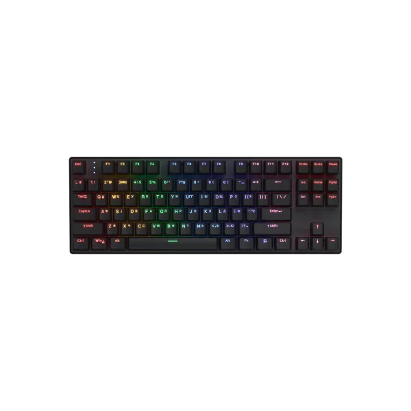 Wireless Gaming Keyboard HATOR Icefall Mecha TKL Rainbow, Mechanical, Rainbow LED, 1.8m, USB, EN/UA, Black