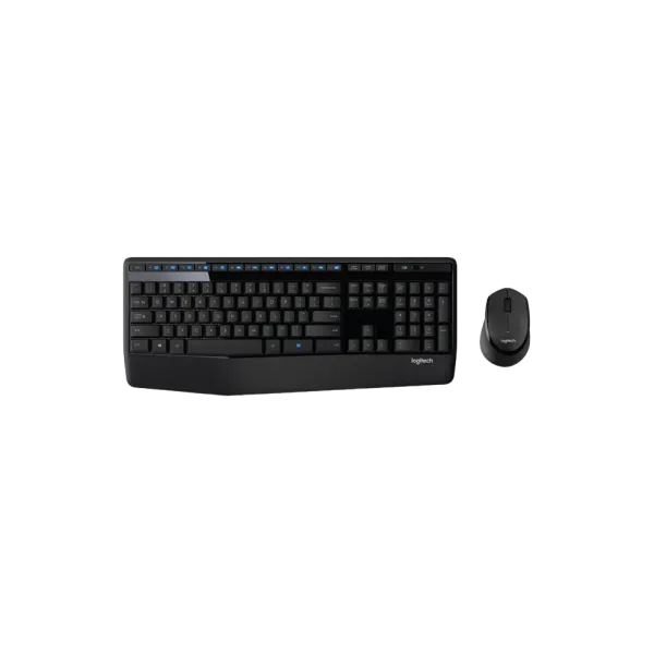 Wireless Keyboard & Mouse Logitech MK345, Spill-resist, Palm rest, US Layout, 2xAAA/1xAA, Black