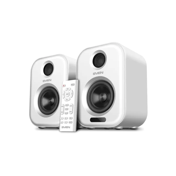Акустика SVEN MC-5, белая, 50 Вт, Bluetooth, RCA*2, USB, оптическая, RC