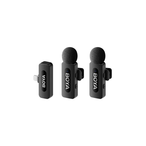 Microphone Wireless Boya BY-V2 V2.0 Ultracompact (Lightning - 2TX+1RX), Black
