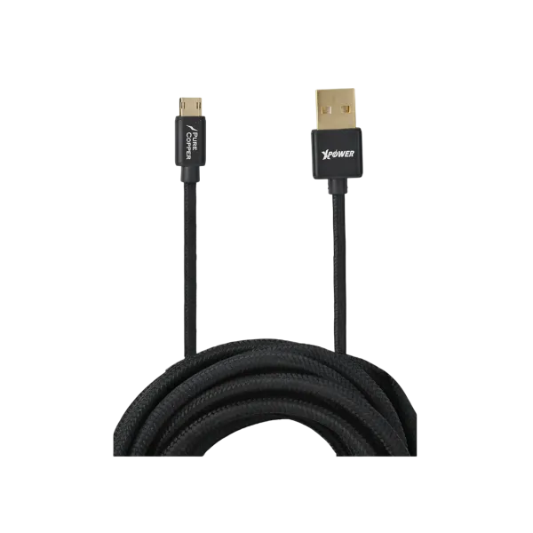 Xpower Micro cable, Nylon, 2m Black