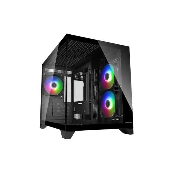 Case mATX Cougar FV150 Mini RGB w/o PSU, 2x120revers, 1x120rear, TG: Front&Side, 2xUSB3.0, 1xUSB-C, 1x2.5&quot