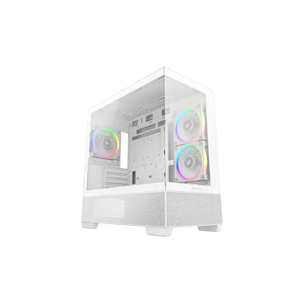 Case mATX Deepcool CG380, w/o PSU, 3x120mm, Front&Side TG, 2xUSB3.0, 1xUSB-C, 3x2.5", 2x3.5", White