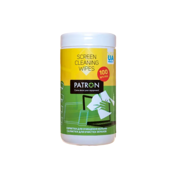 Салфетки для протирки экранов PATRON "F3-027", Туба 100 шт.