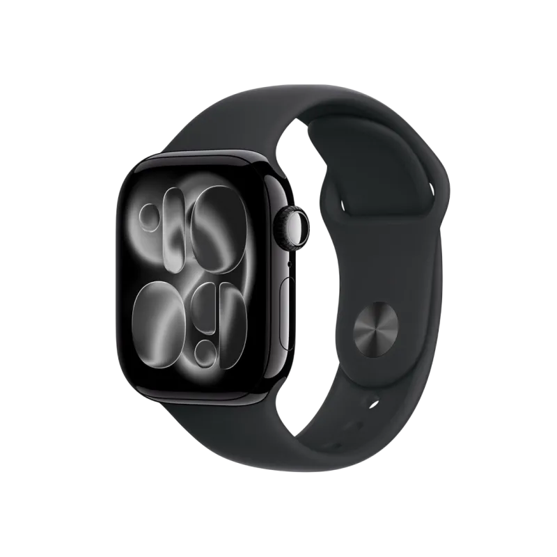 Smartwatch Apple Watch Series 11 GPS, 42mm Jet Black Aluminium Case with Black Sport Band - S/M, MEQT4