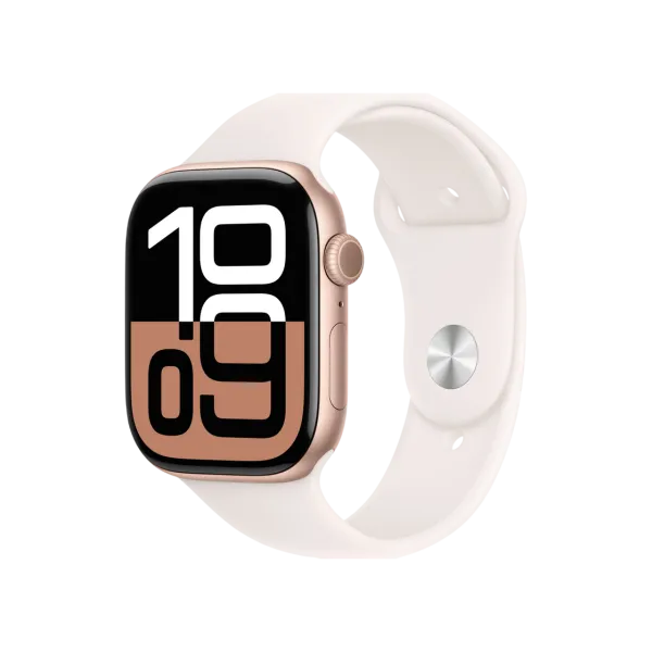 Smartwatch Apple Watch Series 10 GPS, 46mm Rose Gold, Aluminium Case with Light Blush Sport Band - M/L, MWWU3