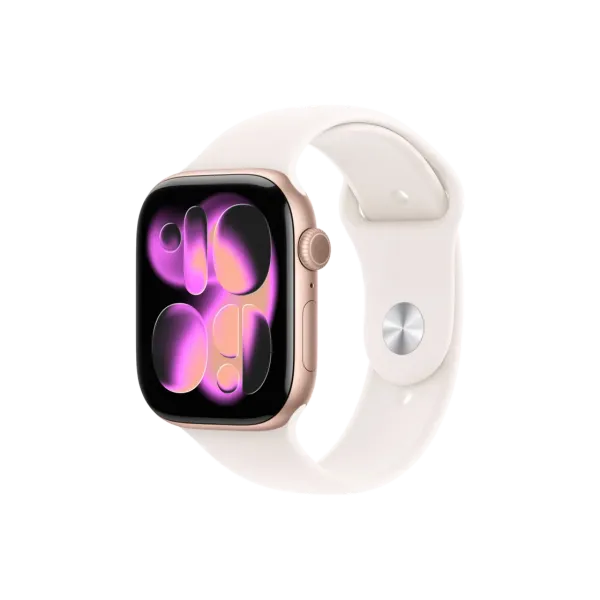 Smartwatch Apple Watch Series 11 GPS, 46mm Rose Gold Aluminium Case with Light Blush Sport Band - S/M, MEV64
