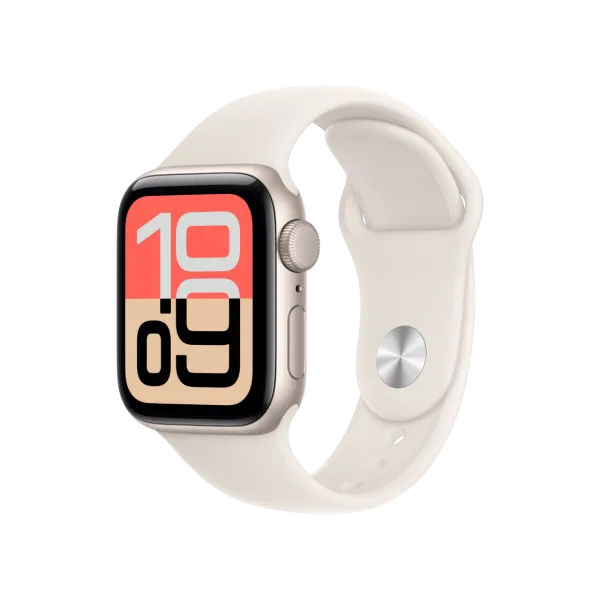 Apple Watch SE 3 40mm Aluminum Case with Starlight Sport Band - M/L MEH54 GPS, Starlight