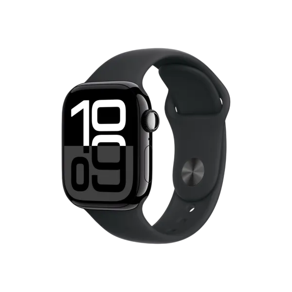 Smartwatch Apple Watch Series 10 GPS, 42mm Jet Black, Aluminium Case with Black Sport Band - S/M, MWWE3