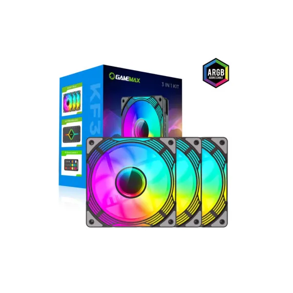 Кулер для корпуса Gamemax KF300 BK, Black