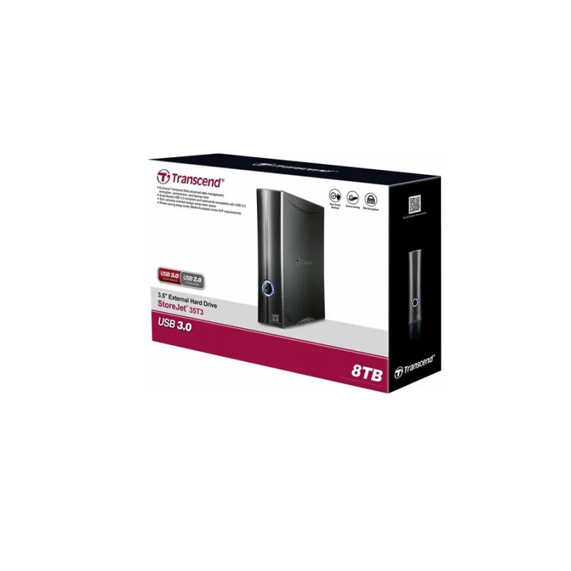 HDD Extern 8.0TB Transcend StoreJet 35T3, Black