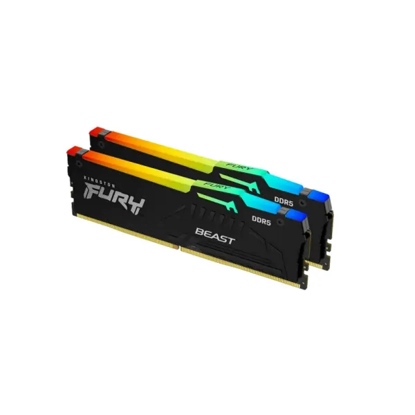 Оперативная память 32GB (Kit of 2x16GB) DDR5-6000 Kingston Fury Beast RGB KF560C36BBE2AK2-32, Black
