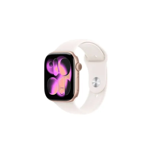 Smartwatch Apple Watch Series 11 GPS, 46mm Rose Gold Aluminium Case with Light Blush Sport Band - M/L, MEV74