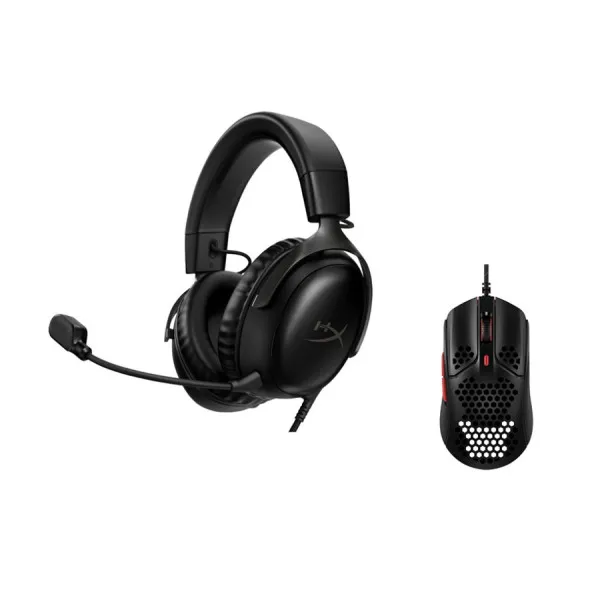Set Gaming 4, Headphones HyperX Cloud III, Black + Mouse HyperX Pulsefire Haste, Black/Red