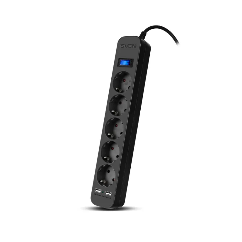 Сетевой фильтр Sven SF-05LU, Black
