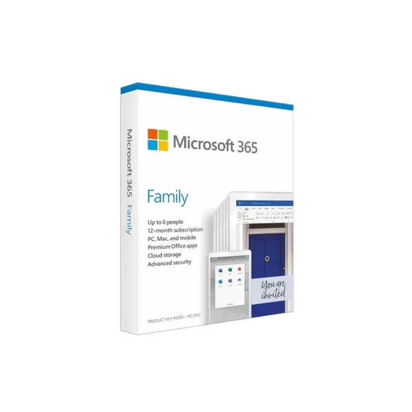 Microsoft 365 Family English, Medialess P10,Subscriptie pe 1 An
